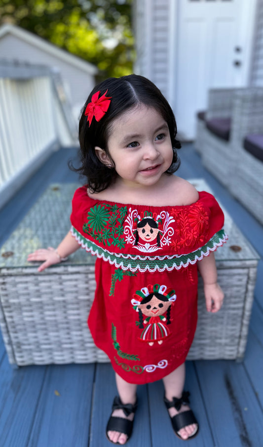 Vestidito Muñeca tricolor (red)