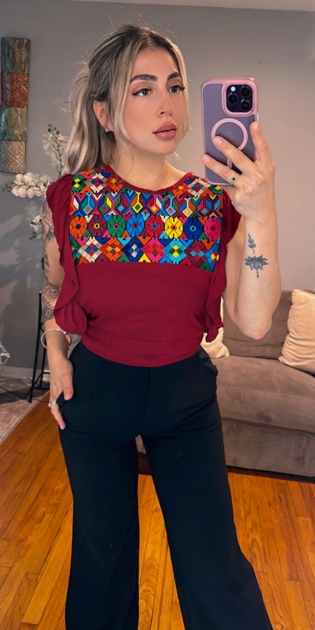 Maya top (burgundy)