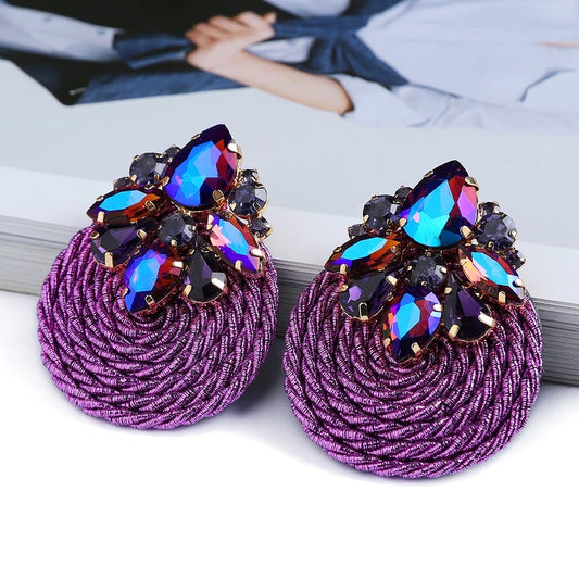 Purple soga earrings