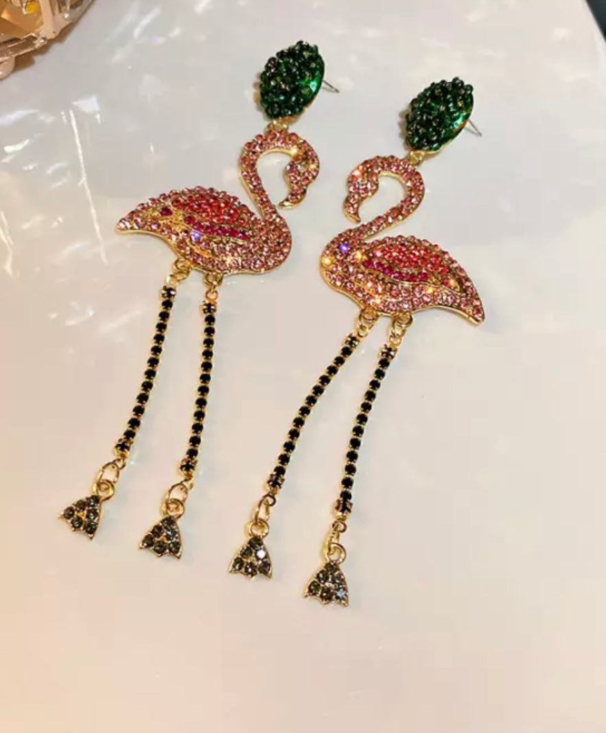 Crystal pink  garza earrings