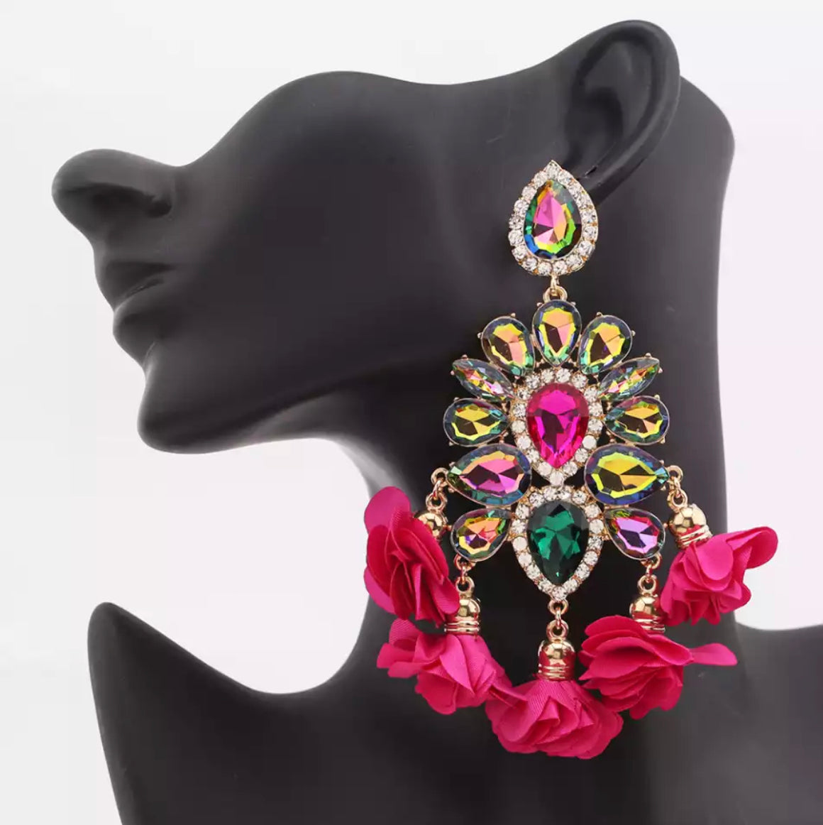 Pink Flower multi earrings
