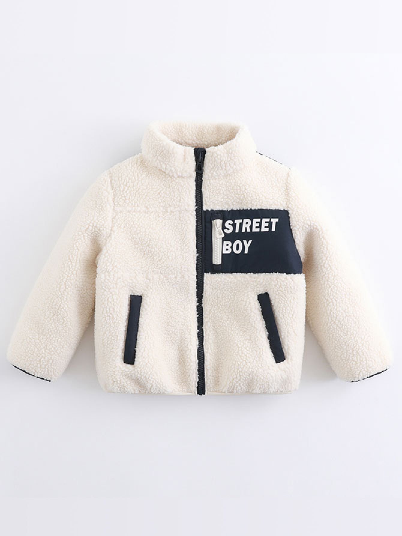 MARC & JANIE STREET BOY Zip Up Sherpa Fleece Jacket – Kabil & Noil